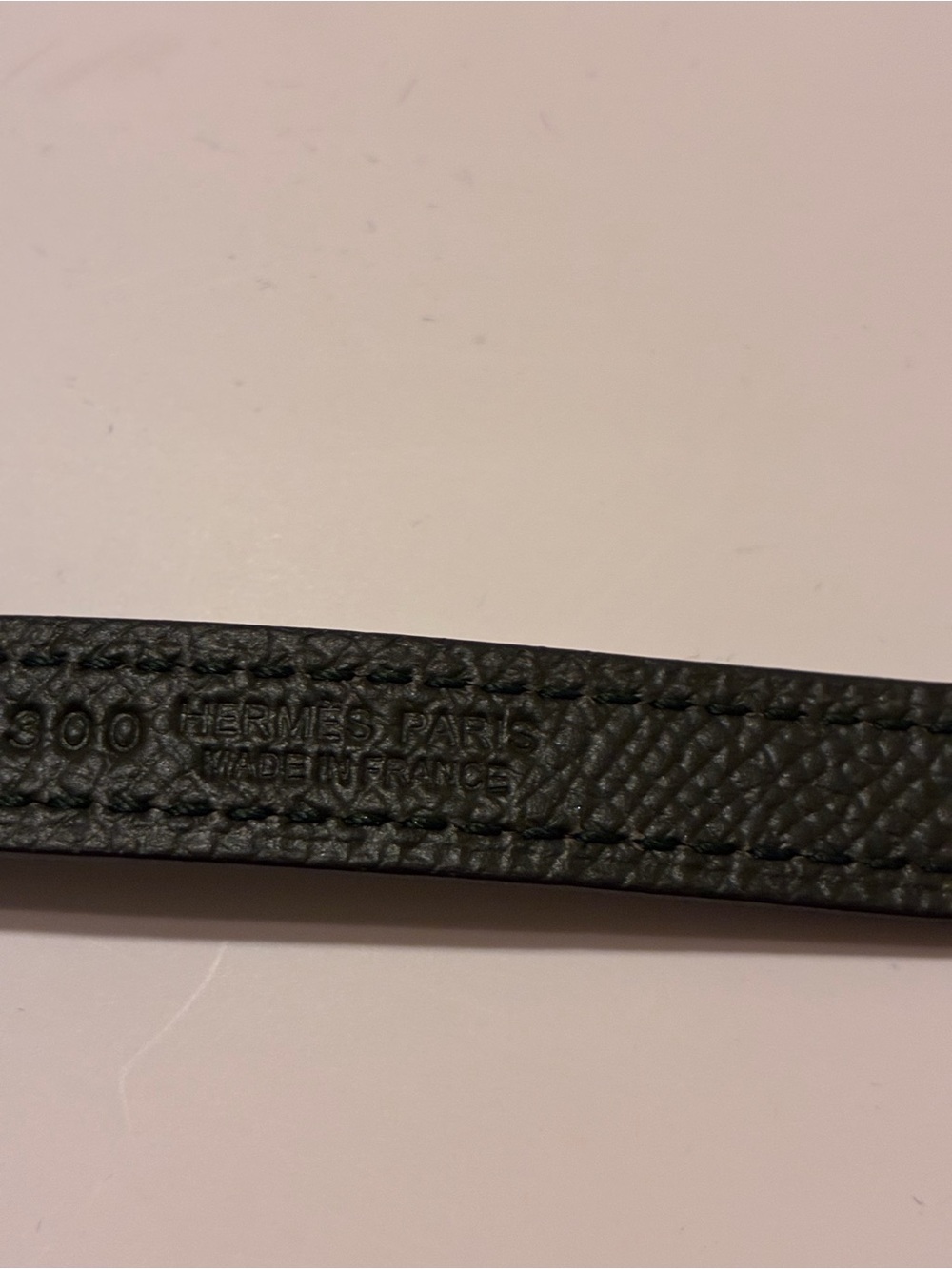 Hermes Black Textured Leather Belt Strap